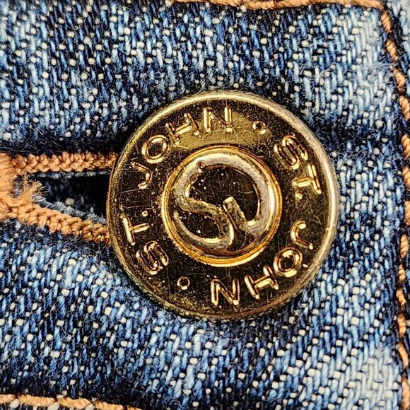 St. John Sport Womens Denim Jeans Size 10 Medium Wash Straight Leg Classic Fit - Picture 3 of 11